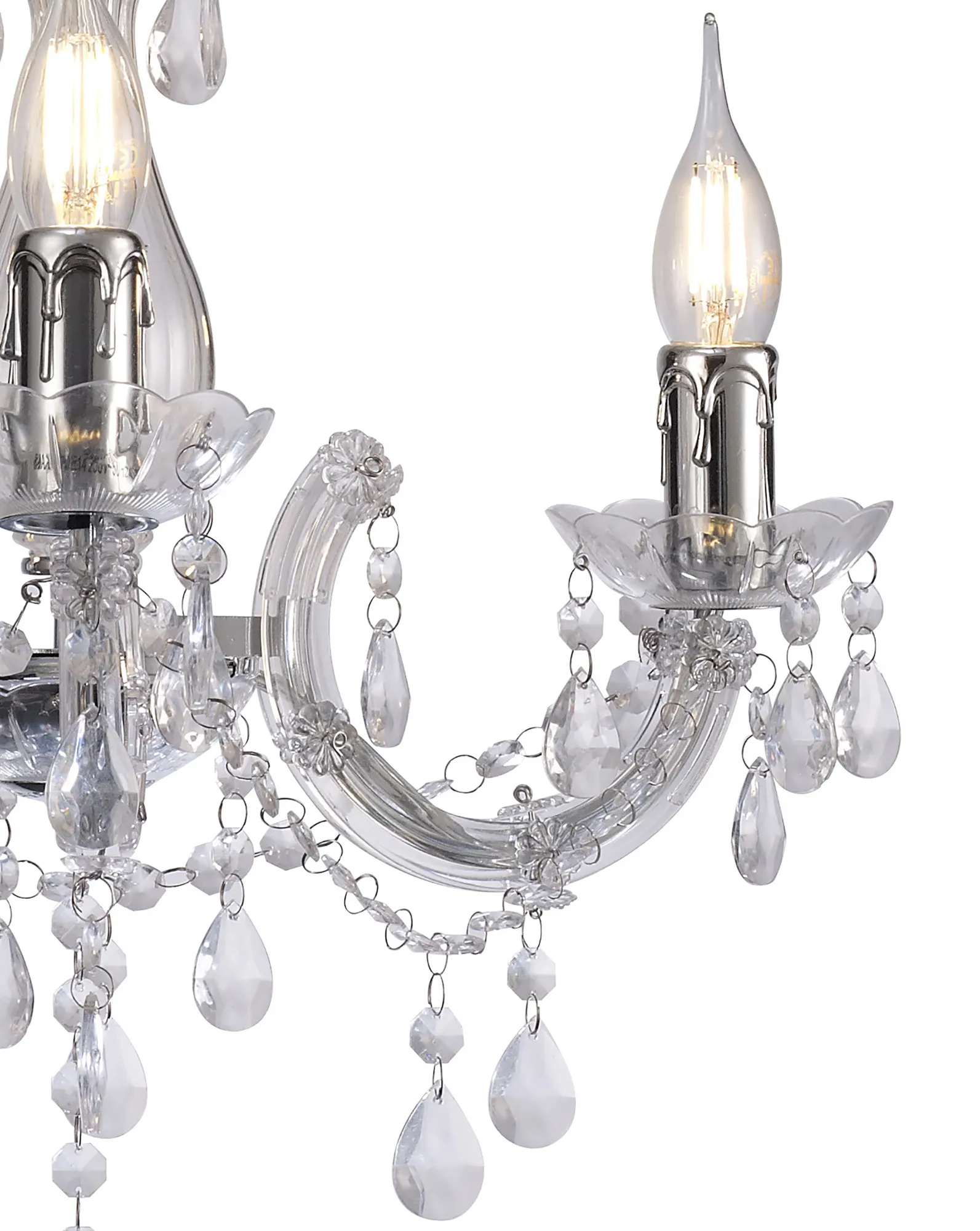 Floria Acrylic Chandelier 3 Light Polished Chrome D0416  Deco Floria